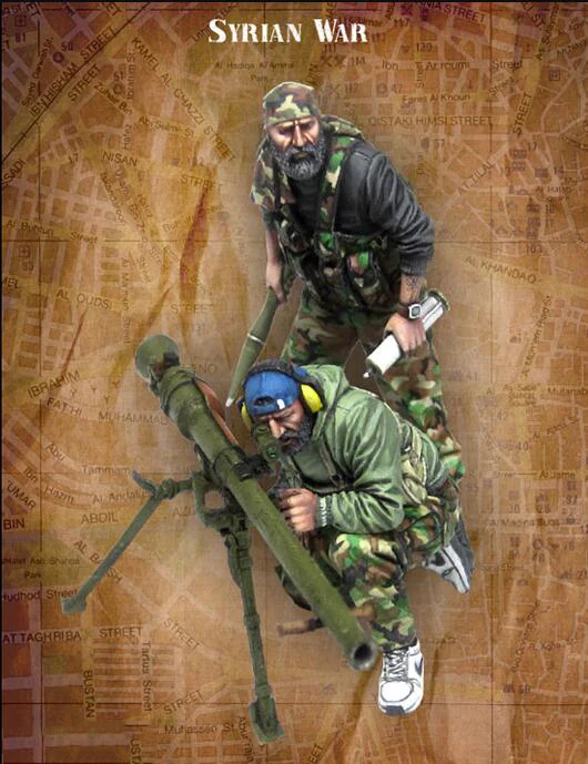 1/35 Сирийская война включают 2 солдатики Смола модель миниатюрный комплект Unassembly Неокрашенный