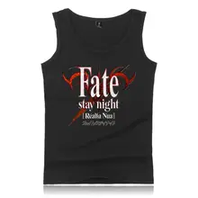 Fate Stay Ночная майка с принтом для мужчин аниме Бодибилдинг без рукавов рубашка Фитнес майка Топы Плюс Размер Летний жилет Повседневная одежда