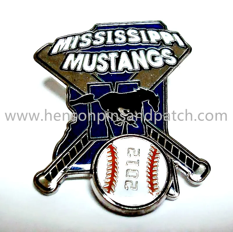 Custom iron soft enamel trading pins, spinner, baseball pin, softball