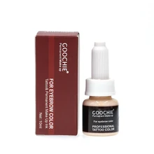 2 бутылки Goochie Перманентный макияж чистая эмульсия чернила бровей пигмент профессиональный цвет татуировки для бровей губ Пигмент 10 мл/уп