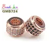 3pcs/lot Fashion Metal Brass Micro Pave Crystal CZ Cylinder Round Spacer Beads for Men Bracelet Making DIY Jewelry Accessories ► Photo 3/6