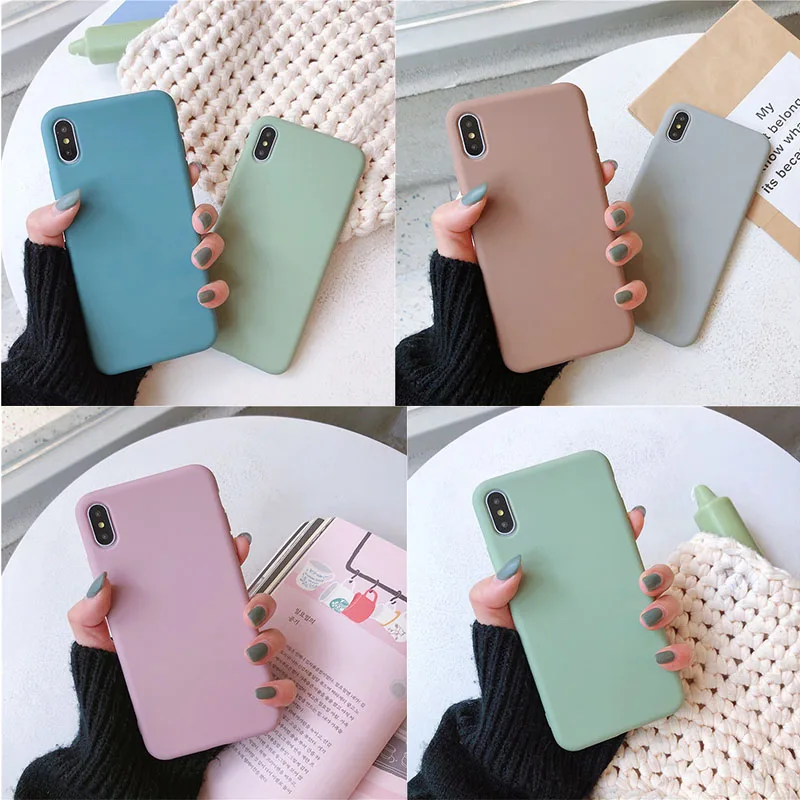 

Cat Case Cute Cat Scrub Matte Phone Case For iPhone X XR XS Max 8 7 6 6SPlus Cases Soft TPU Shockproof Back Cover