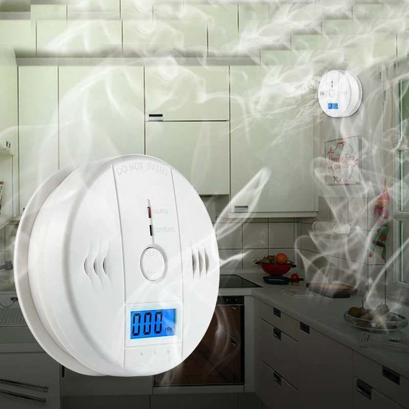 

LCD CO Gas Sensor Detector With Built-in 85dB Siren Sound Independent CO Gas Poisoning Warning High Sensitivity Alarm Detector