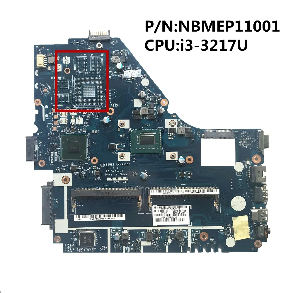 Отлично подходит для ACER Aspire Φ Материнская плата ноутбука с SR0N9 E1 570 NBMEP11001 Z5WE1 570G 100%