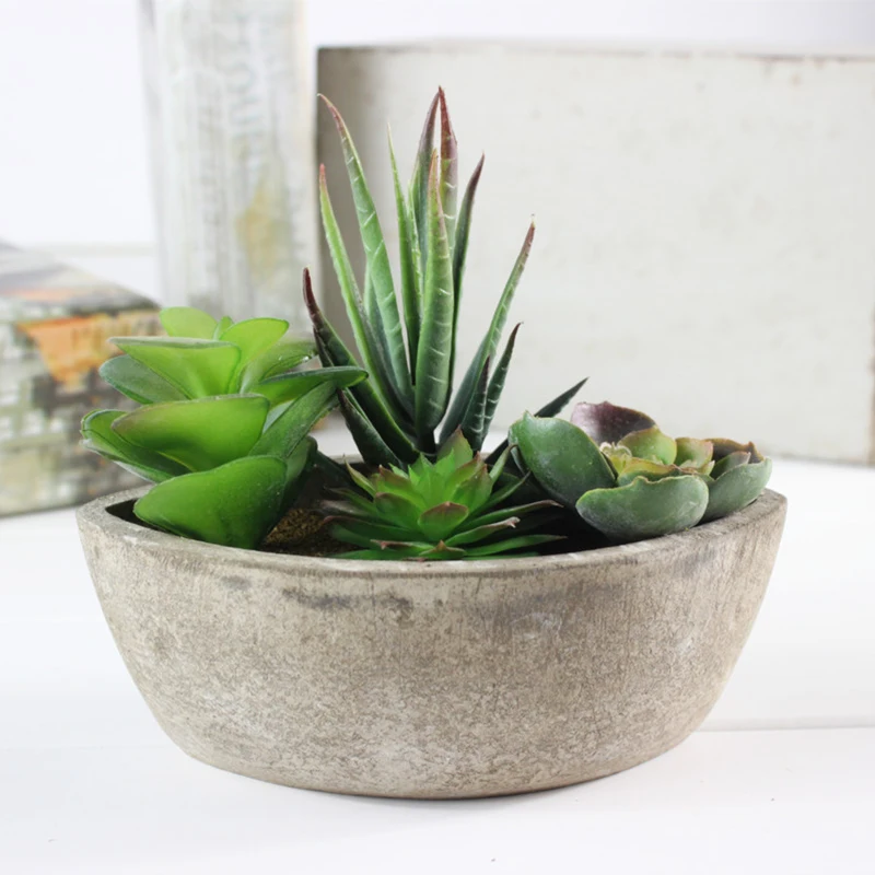 

Artificial Succulent Plant + Vase Mini Bonsai Set Simulation Small Pot Fake Flower Pot Imitation Plant for Home Decoration