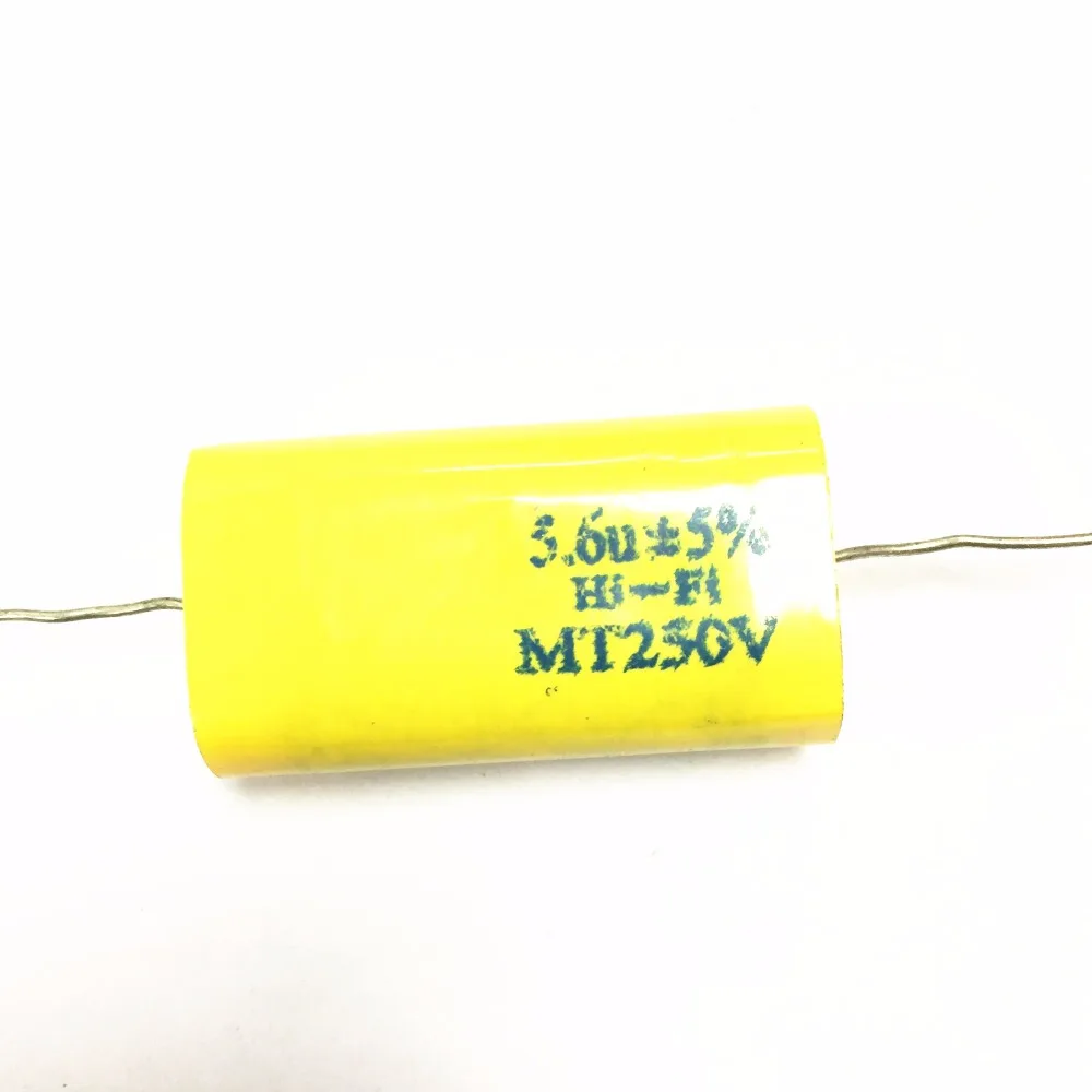 50 шт. MKP 5.6UF250V полипропиленовый конденсатор с алюминиевой крышкой осевой аудио конденсатор с алюминиевой крышкой, 250V 5,6 мкФ