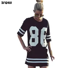 Summer Style T Shirt Women Celebrity Number 86 Print Tops Casual Long Loose Hip Hop Top Tees Ladies T-shirt Blusas Plus Size
