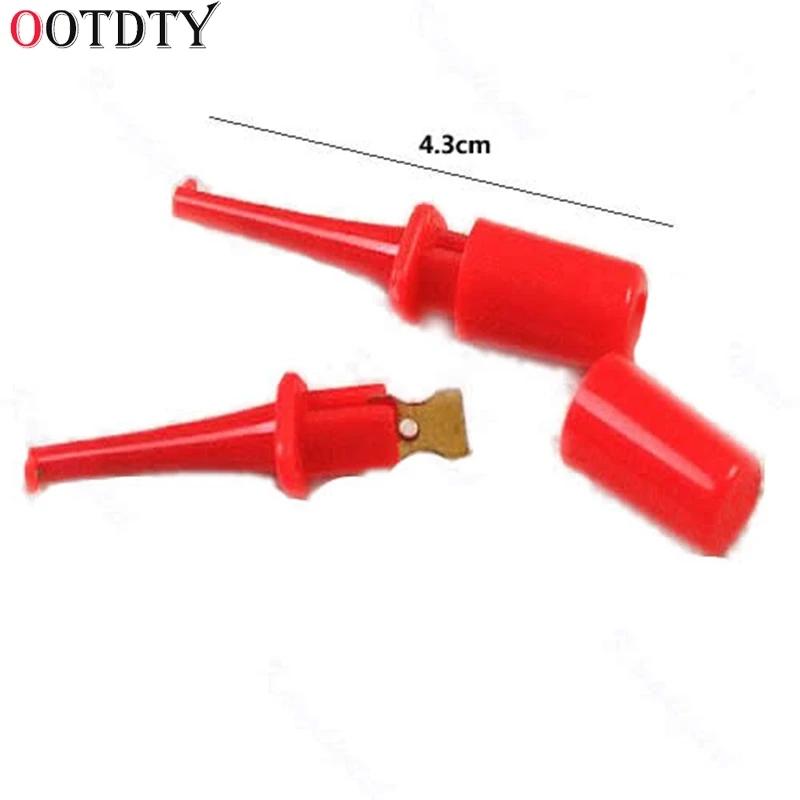 

OOTDTY New 1 Pair Single Hook Clip Test Probe Lead Wire Mini Grabber Kit For Multimeter