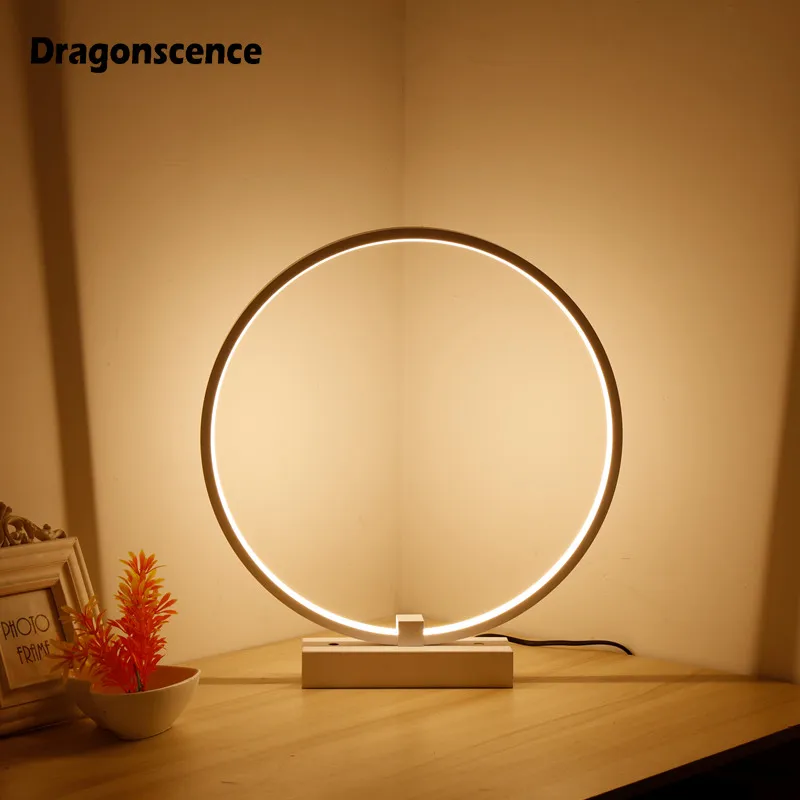 Dragonscence современный светодиодный настольный светильник для гостиной спальни прикроватный Настольный светильник круглый рабочий стол декор макияж светодиодный светильник