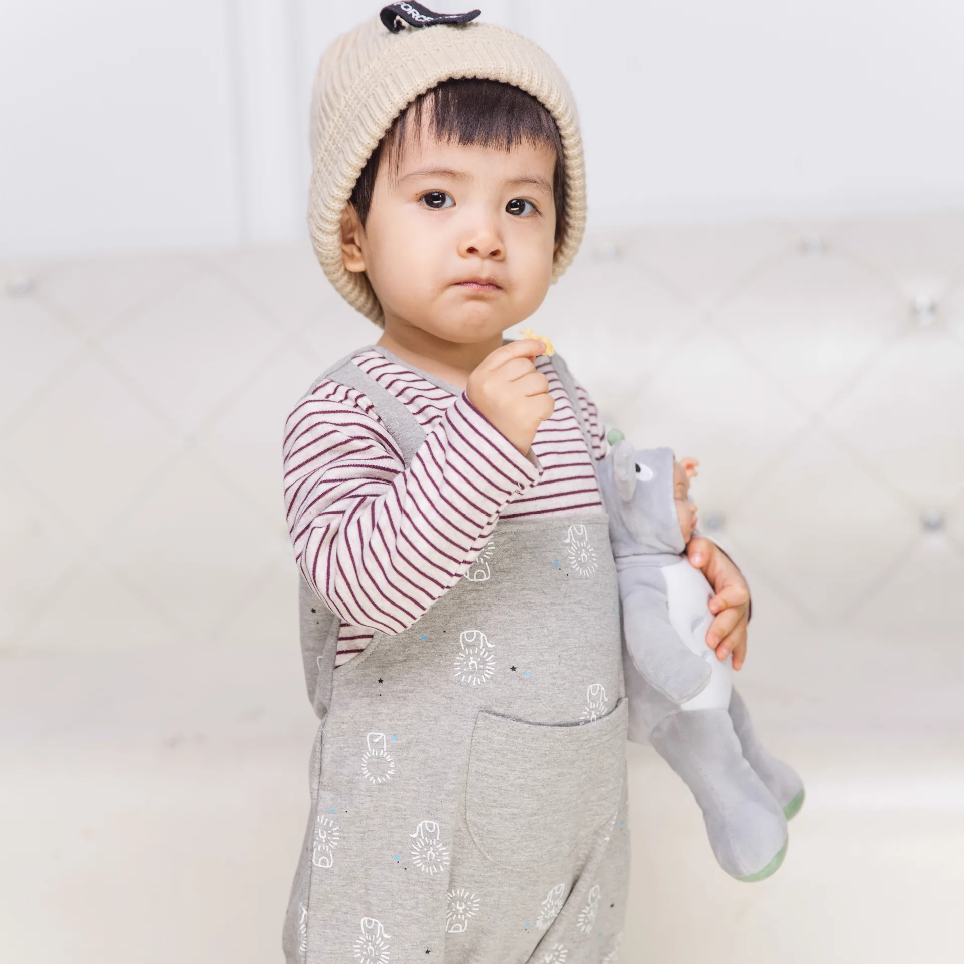 spring and autumn baby cartoon small animal straps baby casual clothes