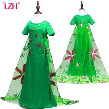 LZH 2017 D’été Elsa Robe Filles Carnaval Costumes Pour Enfants Grils Princesse Partie Robes Elsa D’anniversaire Robe Enfants Vêtements