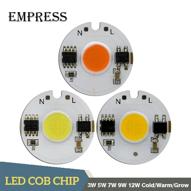 Светодиодный чип COB AC 220 3 Вт 5 7 9 12 Smart IC высокая мощность энергосберегающий Cob