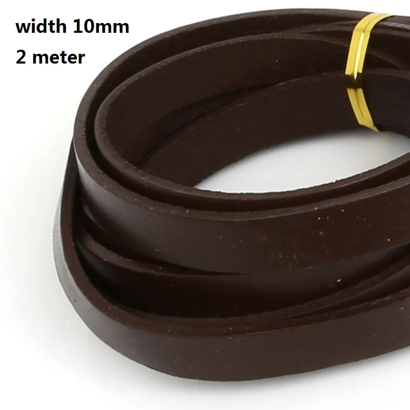 2-5 м/лот 3 мм 6 мм 10 мм плоский шнур из натуральной кожи шнур для самостоятельного изготовления ювелирных изделий браслет ожерелье - Цвет: Brown