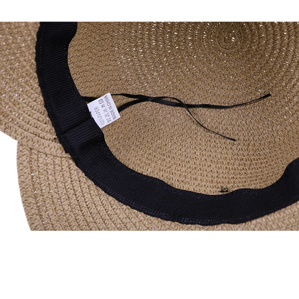 Feitong флористику летние бумаги соломенная шляпа Широкий Бант края пароход дышащая Солнцезащитная шляпа Для женщин пляжный отдых#3
