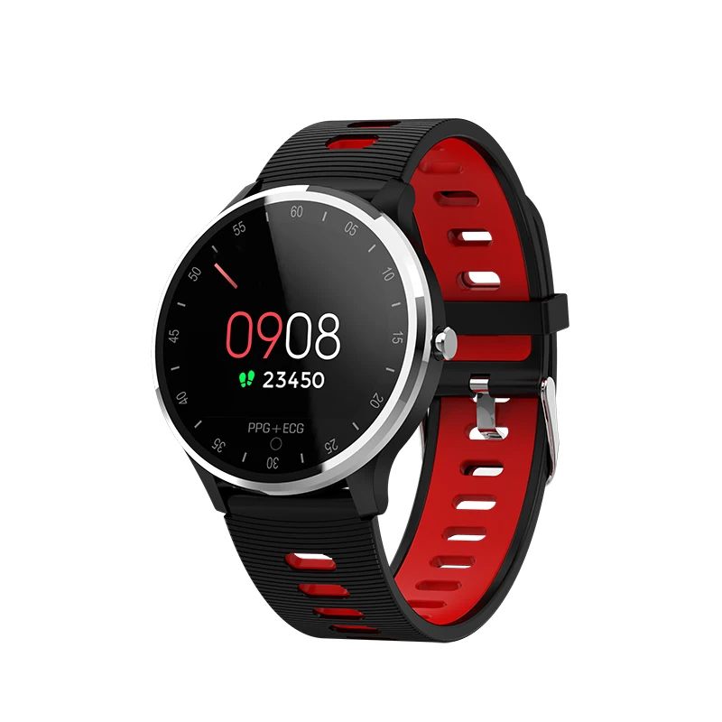 Смарт-часы, водонепроницаемые ЭКГ PPG, сердечный ритм, кровяное давление, напоминание, дисплей A9, умные часы для фитнеса, спорта, умные часы - Цвет: Black Red