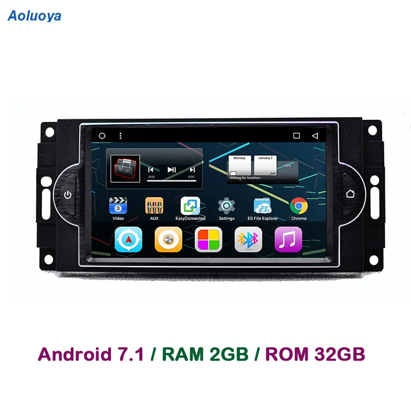 Aoluoya ram 2 ГБ Android 7,1 автомобильный Радио DVD gps плеер для Chrysler 300C Dodge джип ram Commander Compass Wrangler Grand cherokee