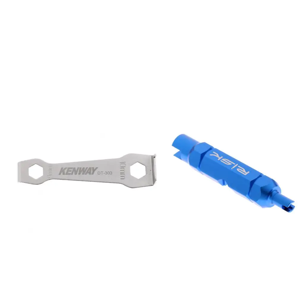 Cycle Chainring Nut Wrench Bolt Spanner Removing Tool & Valve Core Remover