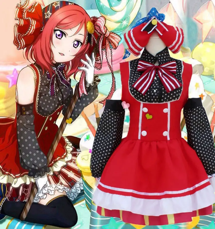 Костюм для косплея Love Live Maki Nishikino одежда плавания на Хэллоуин горничной школьная