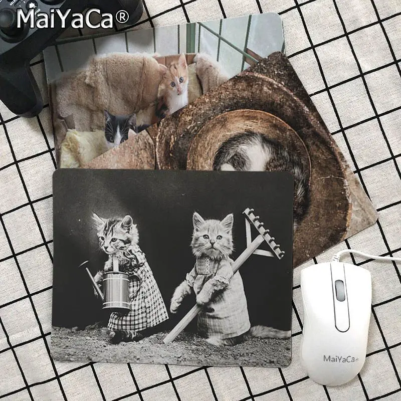 

Maiyaca Two working kittens Comfort Mouse Mat Gaming Mousepad Rubber PC Computer Gaming mouse pad
