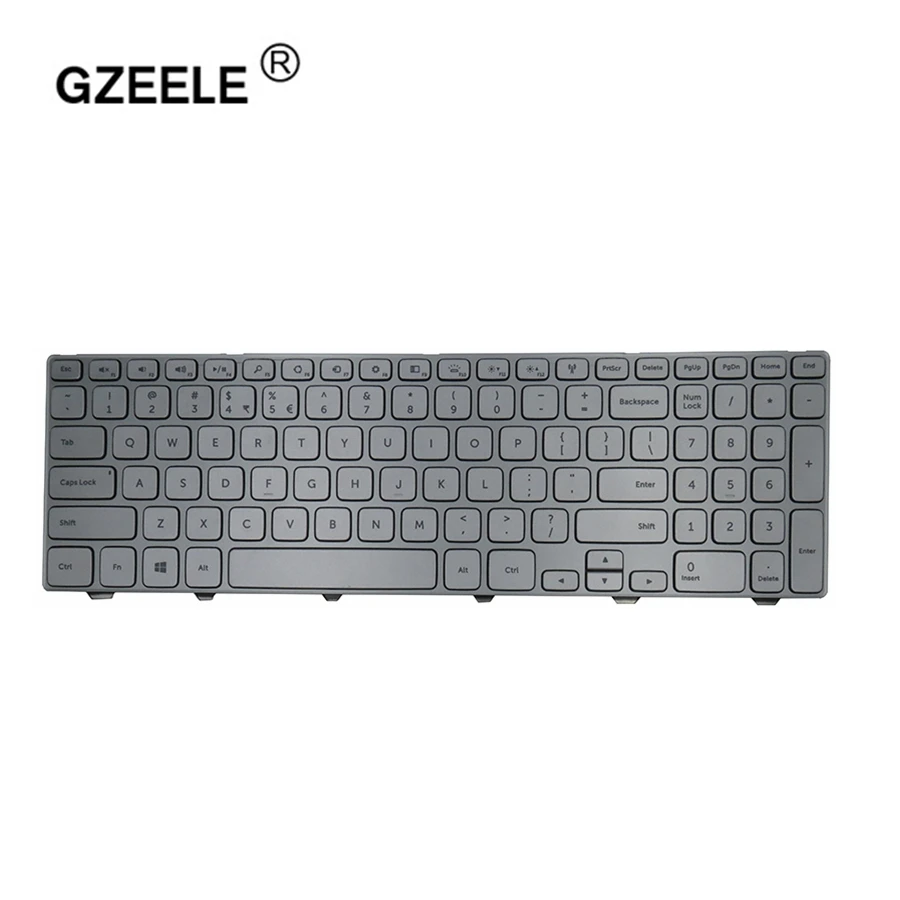 GZEELE New English for Dell Inspiron 15 7537 7000 laptop Keyboard with backlight silver 15-7000 Ser