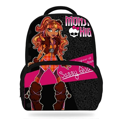 14 дюймов Monster High Draculaura/Clawdeen Wolf/с изображением героев мультфильма «Школа печати Школьный рюкзак для детей повседневная школьная сумка для девочек - Цвет: E7061