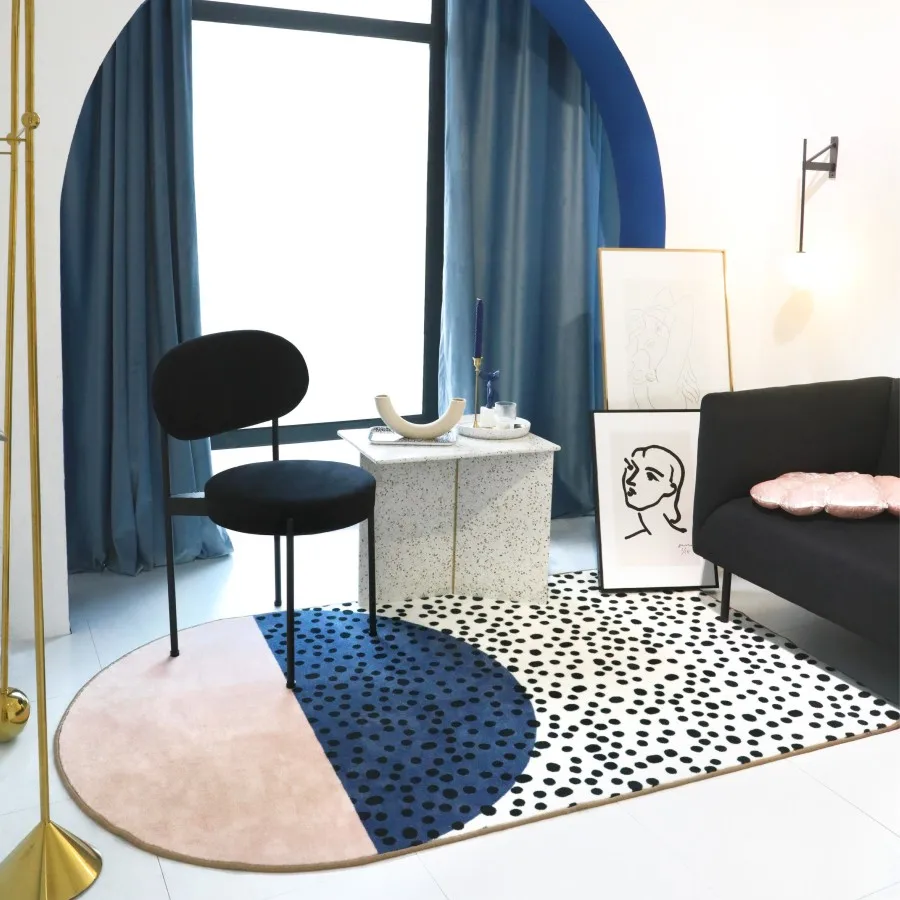 Collalily Мода Ins розовый Nordic стиль ковры геометрический Богемия одноцветное кафе коврик для гостиной плед полосатый современный дизайн синий