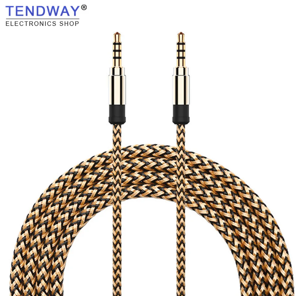 Tendway Jack 3 5 мм аудио кабеля нейлоновая оплетка автомобиля AUX кабель 1 м удлинитель
