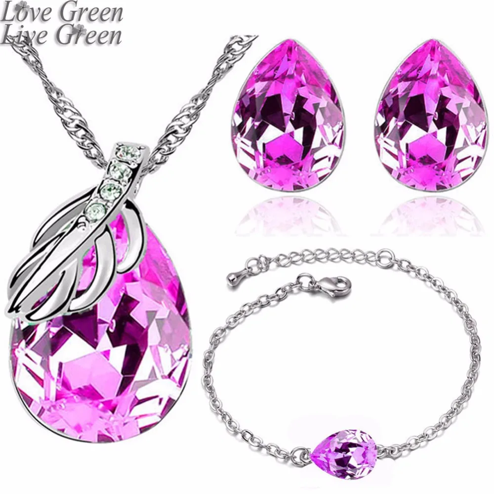 Женский комплект из колье и серёг с подвеской в виде листьев|necklace earrings jewelry set|brand