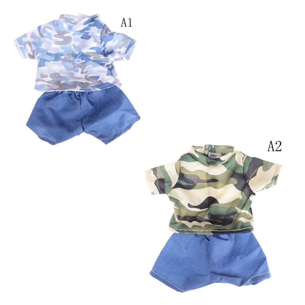 Handmade Suit For 18 Inch 43cm Baby Boy Doll Clothes Set Summer Shirt