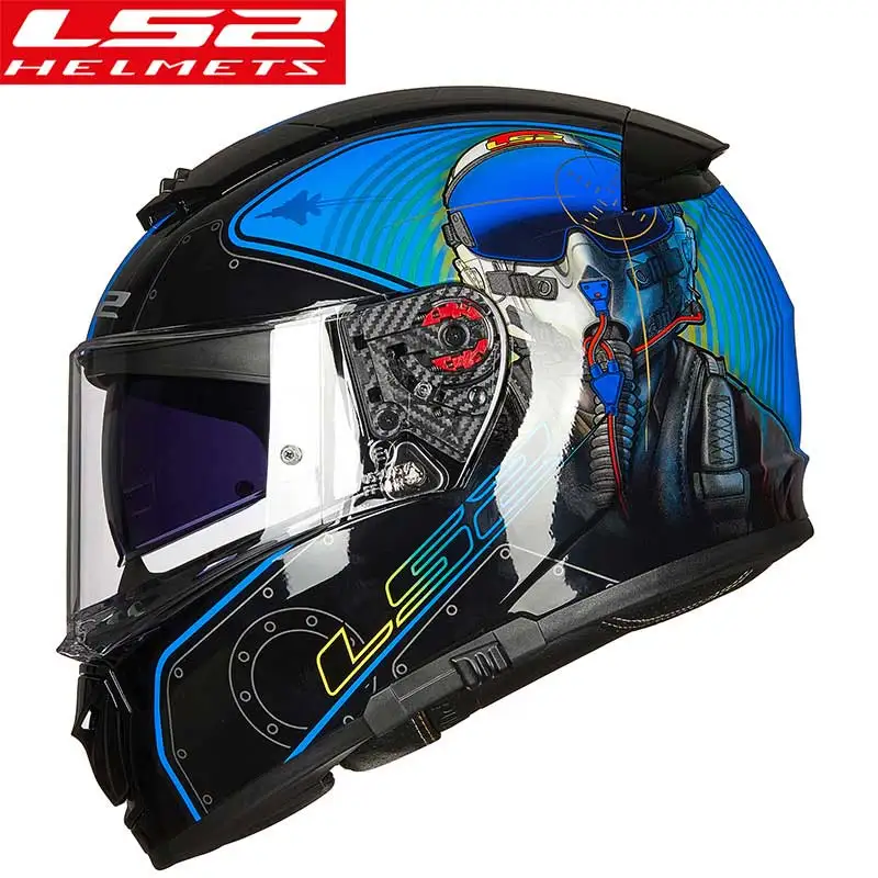 LS2 Полный лицевой шлем мото rcycle шлем casco moto capacetes de moto ciclista двойной объектив capacete FF390 - Цвет: 15