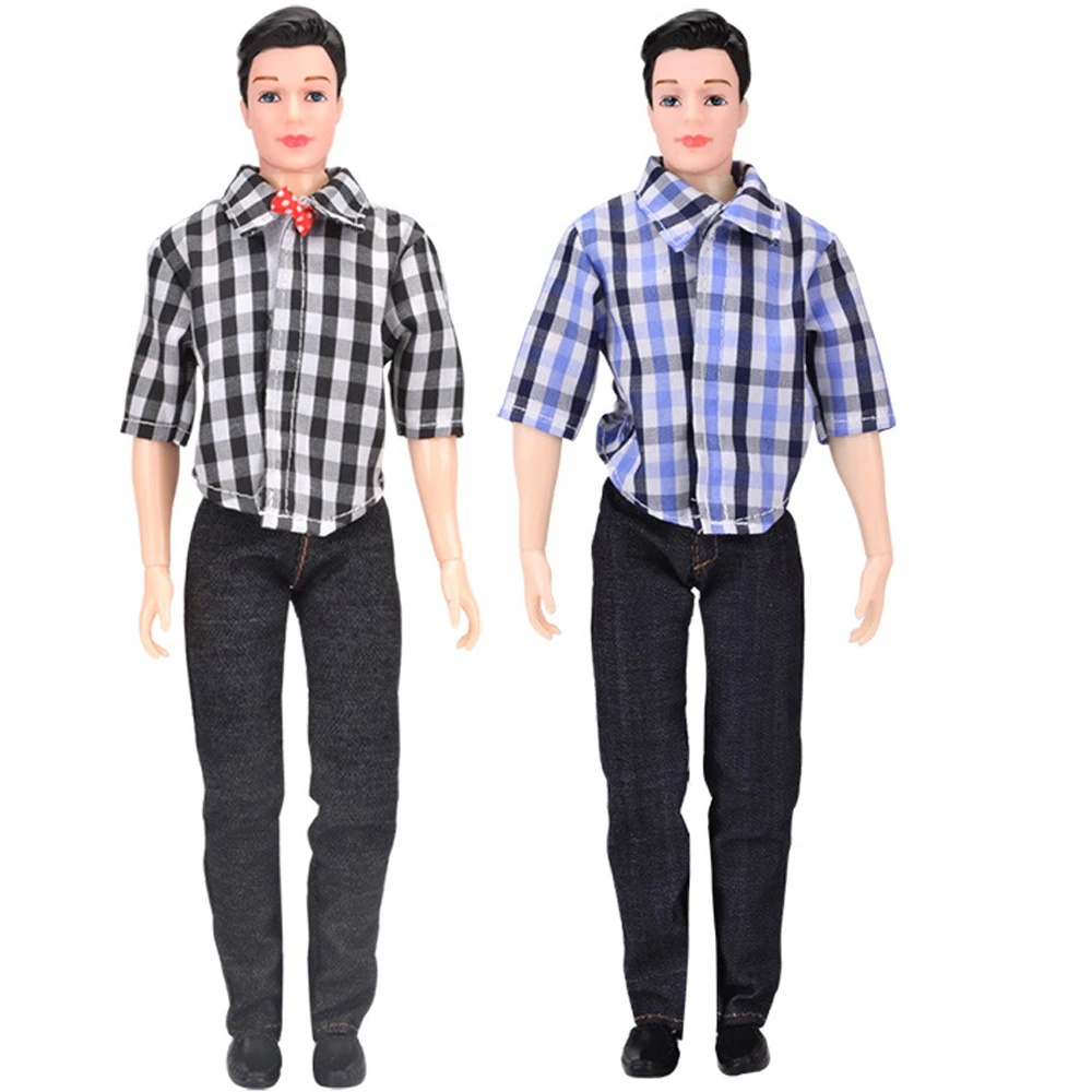 NK 2 Pcs /Set Doll Clothes Fashion Suit for Barbie Ken Handmade Casual Wear For Barbie Boy Ken