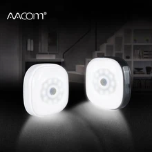 Белый светодиодный светильник с инфракрасным датчиком движения с батареей AAA, магнитный настенный светильник в шкафу, кухонный коридор для детей