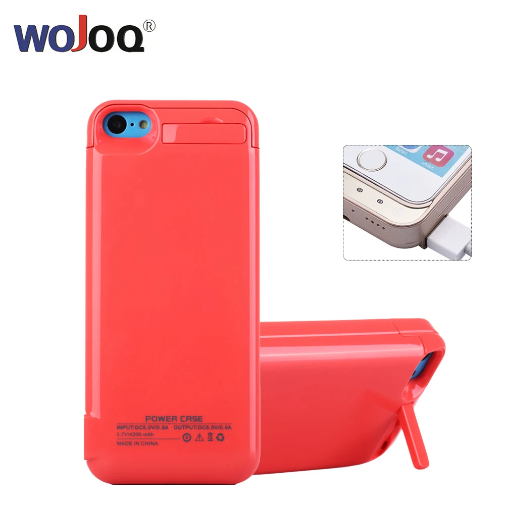 Kopen WOJOQ Externe Batterij Oplader Case voor iphone 5 5 S SE 4200 mah Power Bank Batterij Case Opladen voor iphone SE Oplaadbare