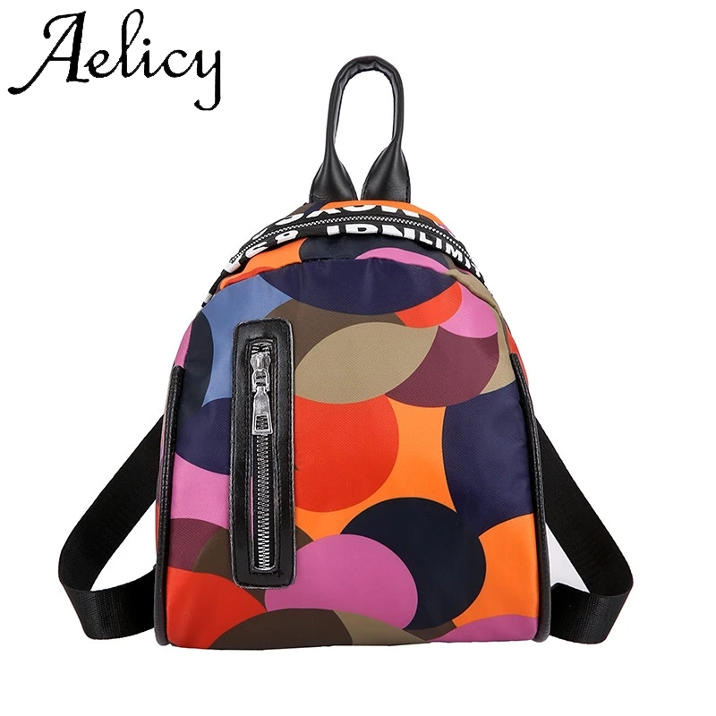 

Aelicy Fashion Ladies Classic Versatile Nylon High Quality Solid Bag Phone Pocket Waterproof Backpack Student Bag Backpack