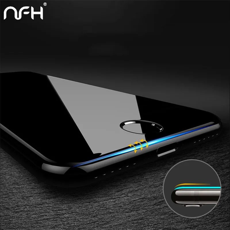 NFH 4D Edge Tempered Glass For iPhone 7 8 Plus Full Cover Round Protective Screen Protector 6 On 6s |