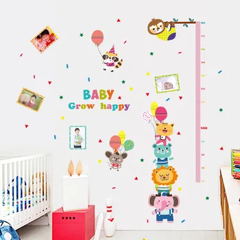 

1PC Large Size 107*136cm Baby Grow Happy Vinyl Height Wall Stickers For Kids Children Bedroom Nursery Decor Decals Poster