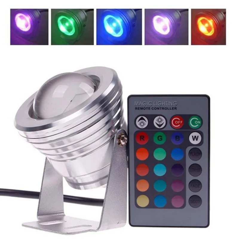 

DHL Free Shipping10W 12V RGB LED Underwater Fountain Light Swimming Pool Pond Fish Tank Aquarium LED Light Lamp IP68 10pcs/lot