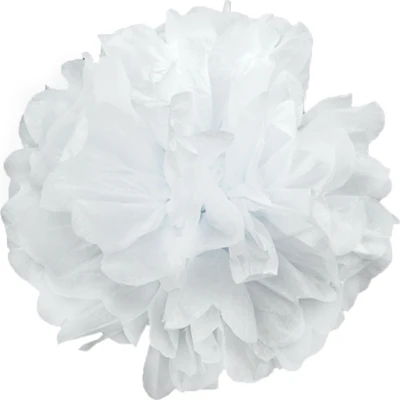 13 см тканевые помпоны бумажные Цветочные шары для дня рождения, вечеринки, свадьбы, украшения для детского душа, украшения для свадебного праздника - Цвет: white