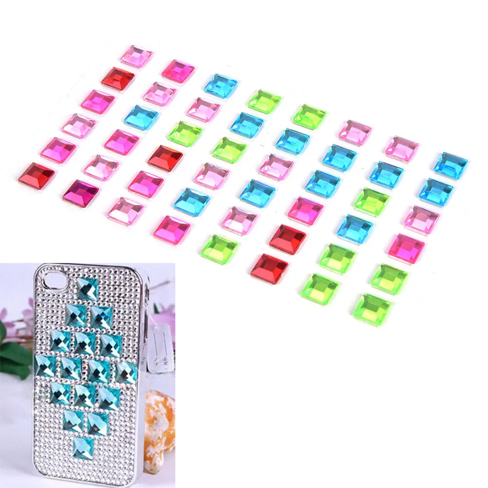 48 قطعة/الوحدة 9 مللي متر DIY كرافت ديكور للهاتف المحمول قذيفة الكمبيوتر المنزل الديكور 3D الذاتي قلم اللصق ملصق كريستال حجر الراين