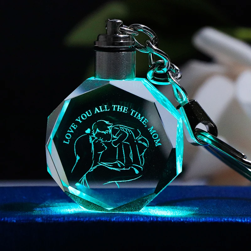 

Laser Engrave Gift for Mom Miniature Decoration Colorful LED Light Mother's Day Gift Birthday Gift for Mom Present