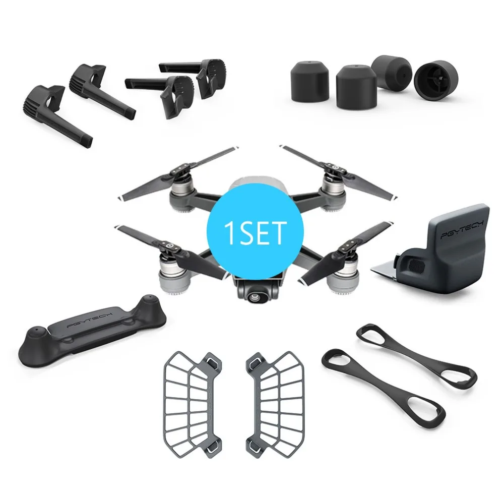 

PGYTECH Combo Sale 1 set Landing Gear Risers & Control Stick Protecto& Hand Guard&Motor Protective Cap For DJI Spark