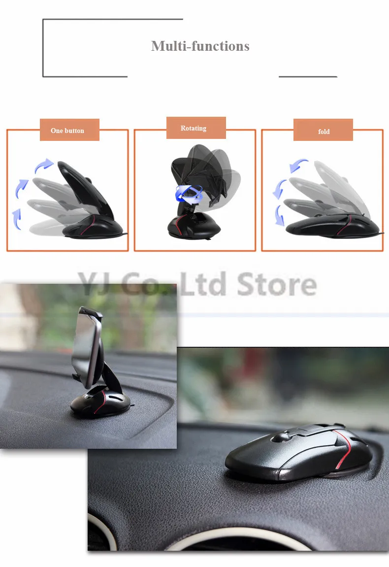 Автомобиль-Стайлинг Творческий Мышь Форма складной держатель телефона 360 градусов вращающийся для лобовое стекло автомобиля приборной