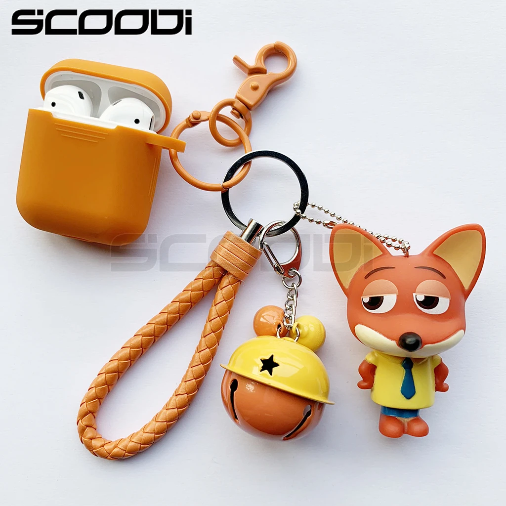 

Cartoon Cover for Apple Airpods Case Animal city Decorative Judy Nick Accessories Protective Bluetooth Silicone Earphone Case