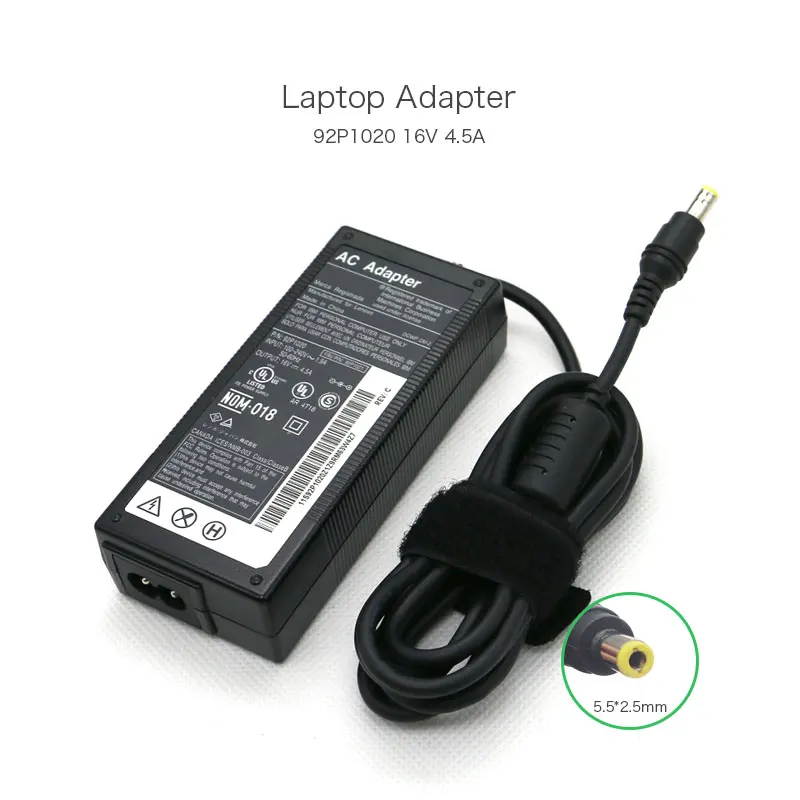 Original 16V 4.5A 72W 5.5*2.5mm 92P1020 92P1021 Laptop AC Charger for