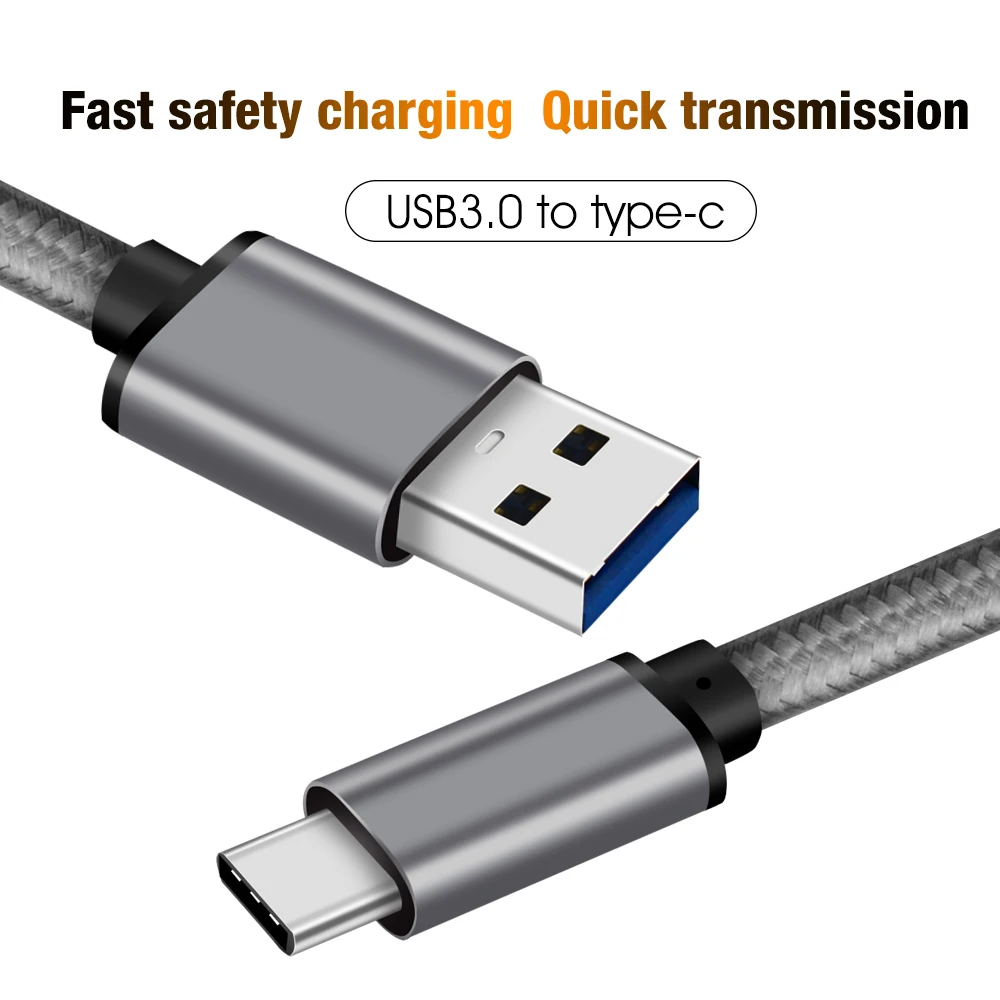 Премиум USB C 3 м 2 м USB3.1 Gen1 кабель к A Для samsung Note9 huawei P20 поддержка 60 Вт 3A QC 3,0 зарядка USB C к USB A