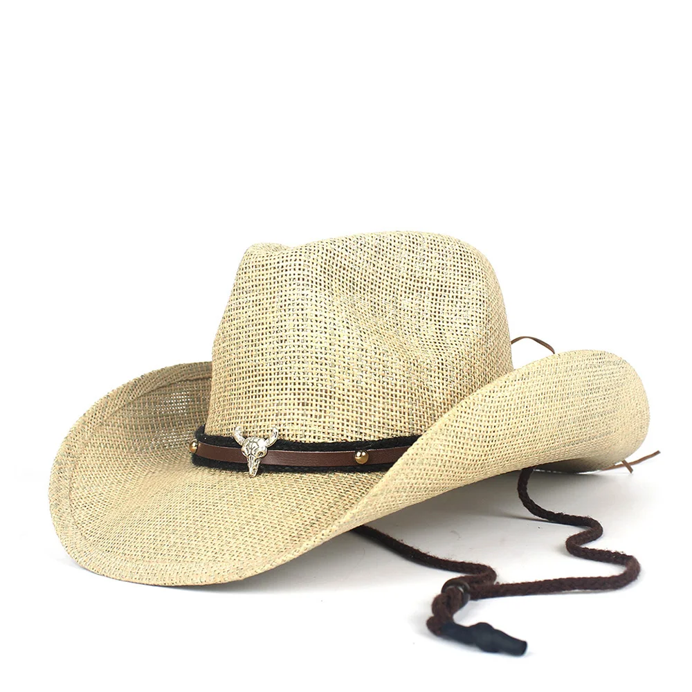 2019 Summer Outdoor Men Women Western Cowboy Hats Handmade Straw Hat