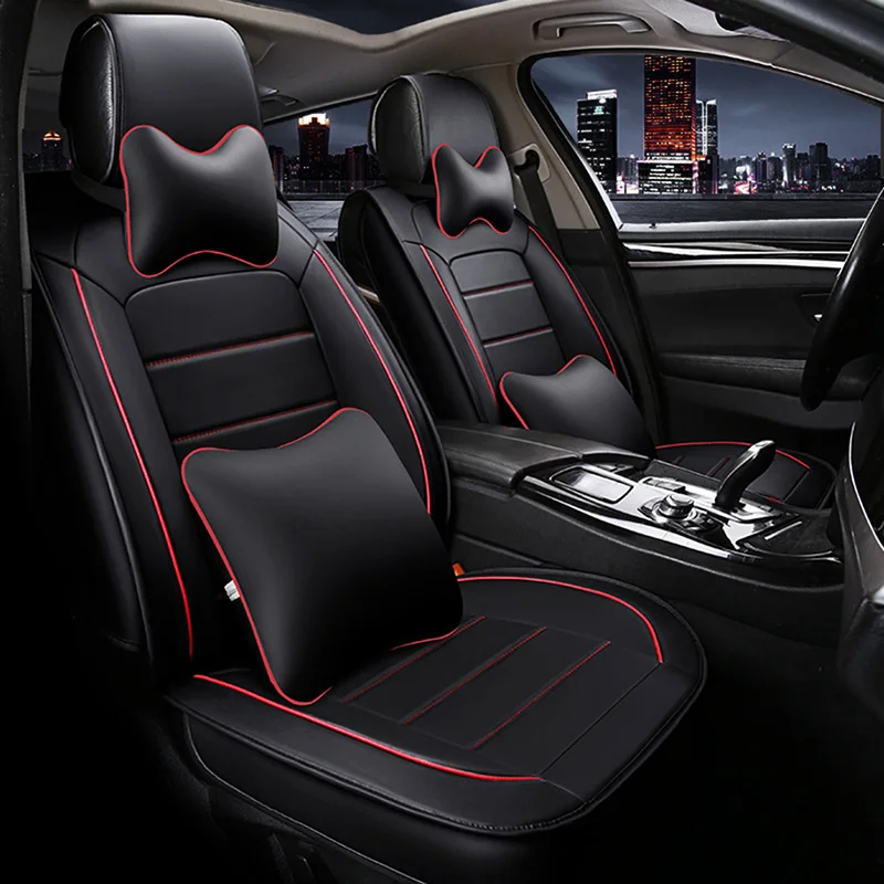 Кожаные чехлы на сиденья Wenbinge для Toyota corolla chr auris wish aygo prius avensis camry 40 50 2018