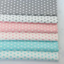 Лидер продаж, 6 шт./лот, 50x40 см, хлопковая саржевая ткань с принтом звезд, Лоскутная Ткань для шитья своими руками, стеганая одежда для детей