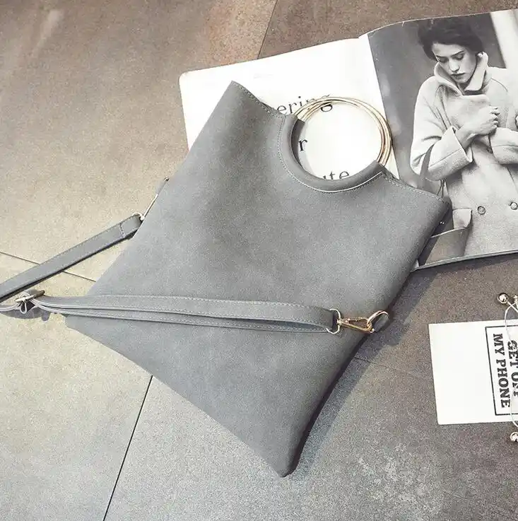 2 шт. женские сумки из ПУ кожи с металлическим кольцом|leather women bag|fashion bagswomen bag |