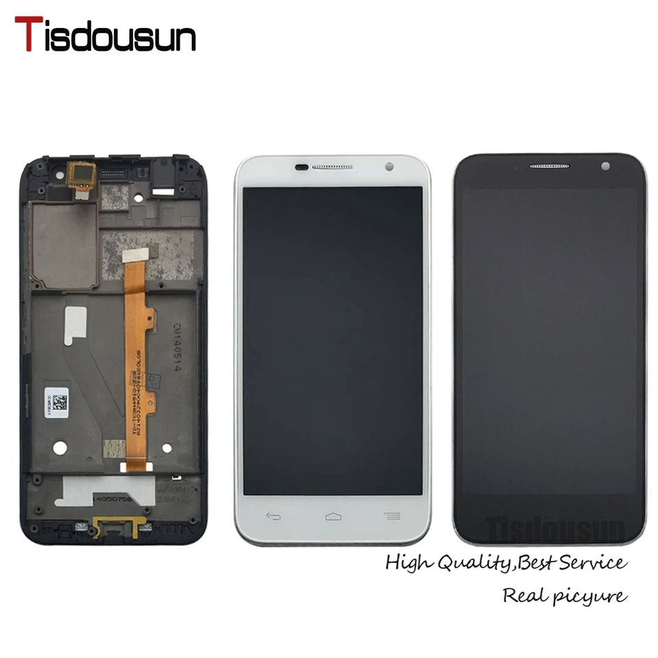 

For Alcatel One Touch Idol 2 Mini 6016 OT6016 LCD Display With Touch Screen Digitizer White Frame Assembly